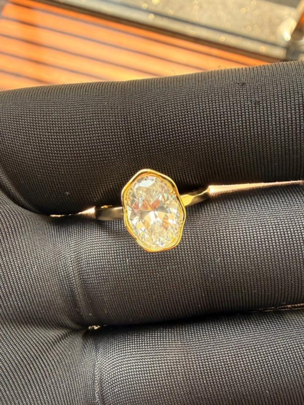 Gold plated ring CZ 2.0 ct